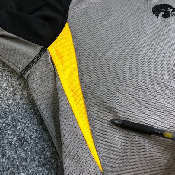 Nike Iowa Hawkeyes Shirt Mens Medium Gray Long Sleeve Y2K Vintage Elbow Patches - Picture 6 of 12